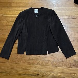 Leslie brown button down long sleeve top